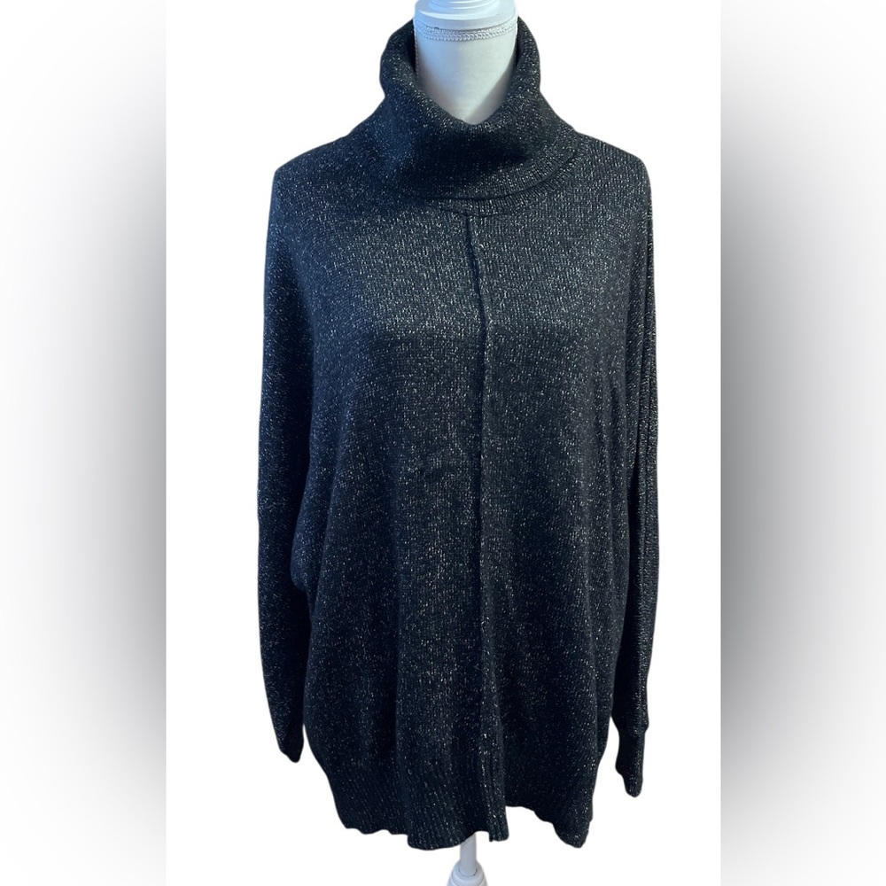 Christopher Banks Womens Cowl Neck Sweater Black Size XL Whimsygoth Preppy - NWT